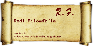 Redl Filoméla névjegykártya
